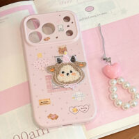 Cute 3D Plush Sheep Pink Soft Case iPhone Case - Image 4