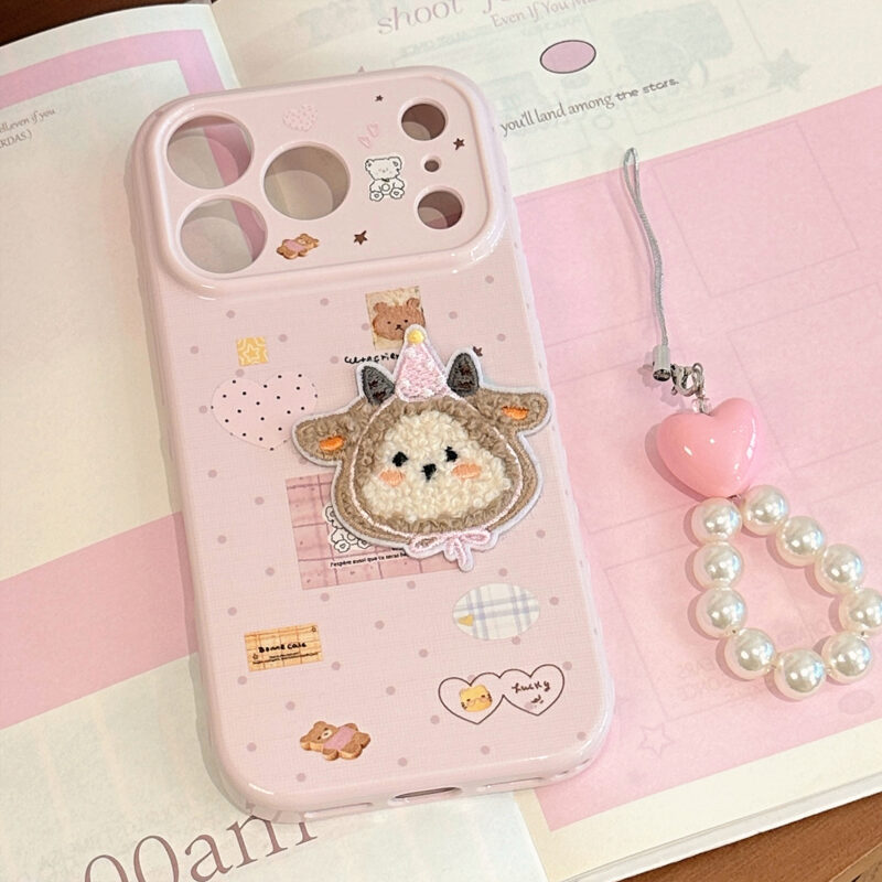 Cute 3D Plush Sheep Pink Soft Case iPhone Case-6