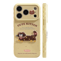 Cute Embroidered Puppy Kitten Soft iPhone Case - Image 2
