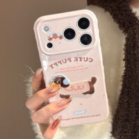 Cute Embroidered Puppy Kitten Soft iPhone Case - Image 5
