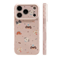 Cute Splatter Cartoon Pets Soft Cover iPhone Case