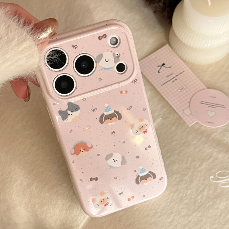 Cute Splatter Cartoon Pets Soft Cover iPhone Case-2