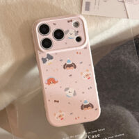 Cute Splatter Cartoon Pets Soft Cover iPhone Case - Image 4
