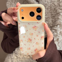 Frost White Orange Yellow Floral iPhone Case - Image 2