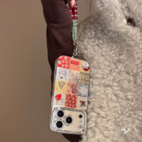 Glitter Embossed Christmas Cartoon Grid iPhone Case - Image 3