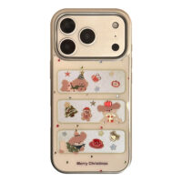Silver Edge Gilded Christmas Triple Frame iPhone Case