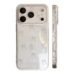 Vintage Clear Gray Bow Polka Dot iPhone Case