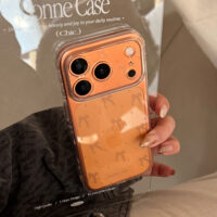 Vintage Clear Gray Bow Polka Dot iPhone Case - Image 3