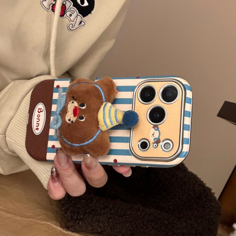 Cute 3D Plush Animal Leather Soft iPhone Case-13