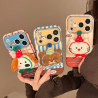 Cute 3D Plush Animal Leather Soft iPhone Case - Image 5