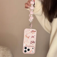 Cute Flying Pony Stars Soft Pink iPhone Case - Image 4