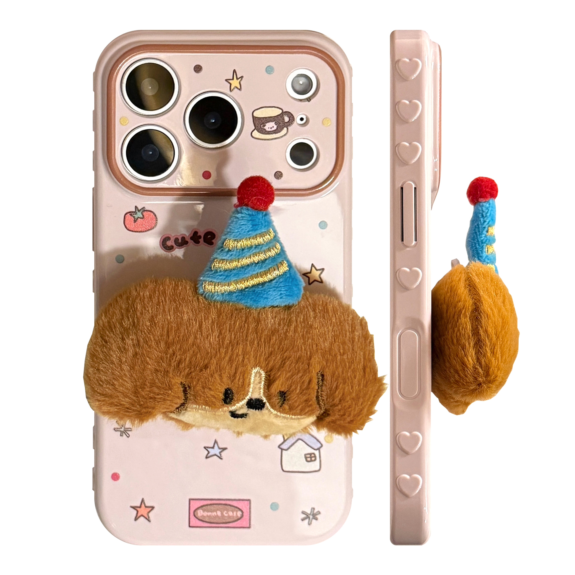 Cute Plush 3D Animal Doll Soft iPhone Case-0