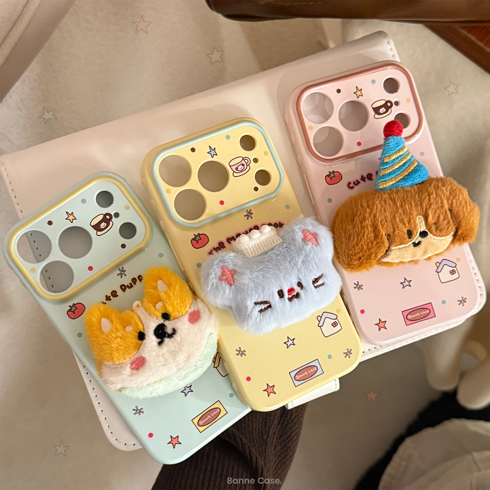 Cute Plush 3D Animal Doll Soft iPhone Case-1