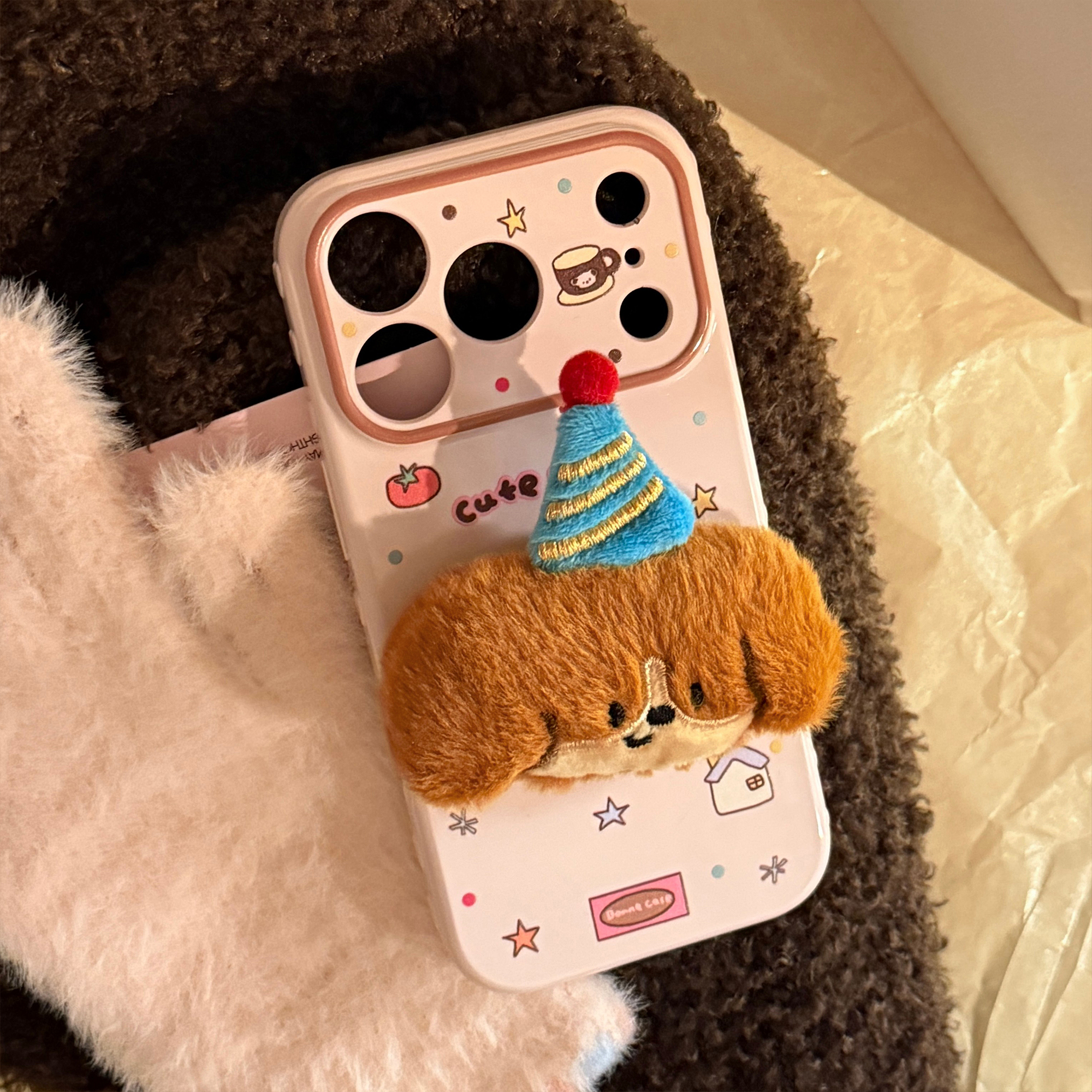 Cute Plush 3D Animal Doll Soft iPhone Case-10
