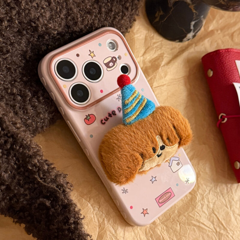 Cute Plush 3D Animal Doll Soft iPhone Case-17