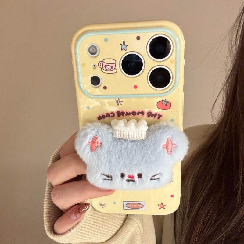 Cute Plush 3D Animal Doll Soft iPhone Case-4
