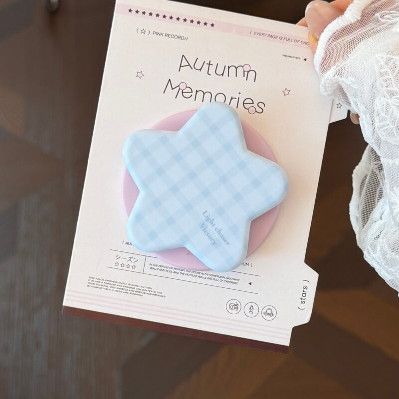 Dreamy Stars Blue Plaid Stand iPhone Case-11