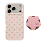 Sweet Polka Dot Plaid Star Stand iPhone Case