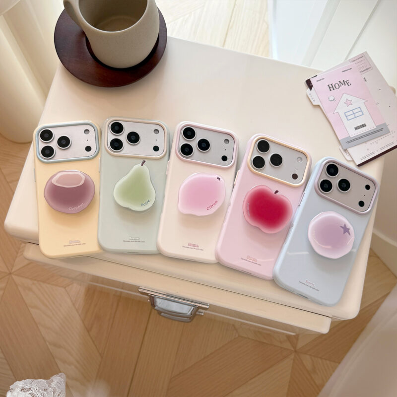 Pastel Fruit Jelly Stand Korean Style iPhone Case-12