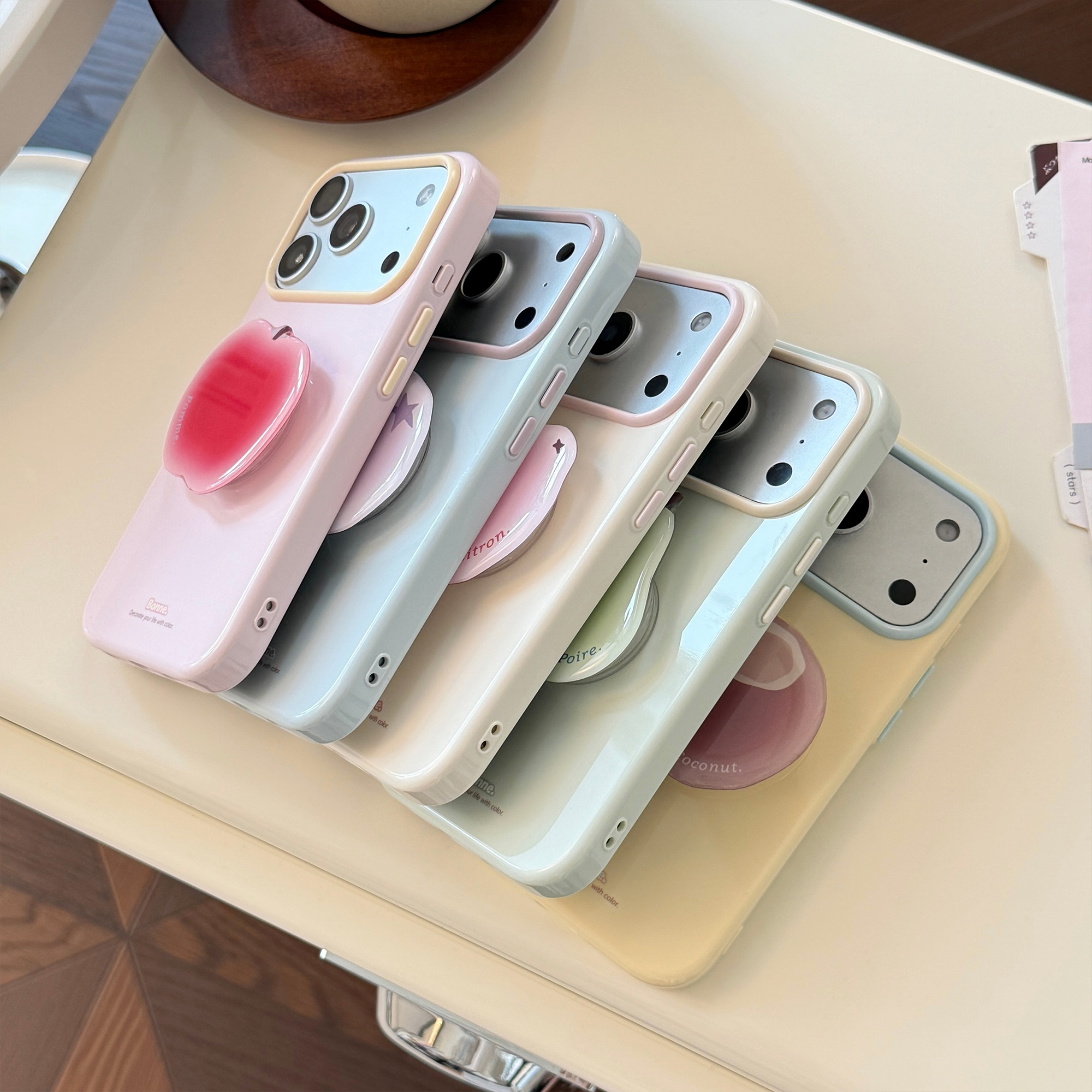 Pastel Fruit Jelly Stand Korean Style iPhone Case-3