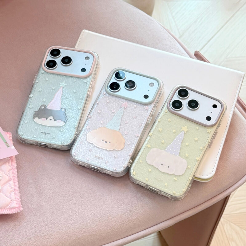 Cute Pastel Clear Star Animal Soft Protective iPhone Case-10