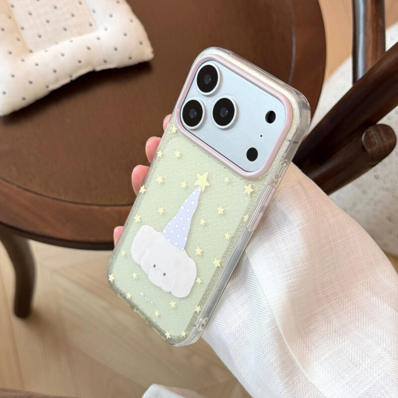 Cute Pastel Clear Star Animal Soft Protective iPhone Case-3