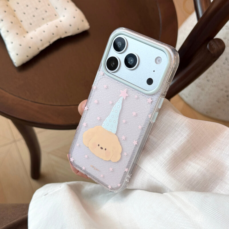 Cute Pastel Clear Star Animal Soft Protective iPhone Case-5