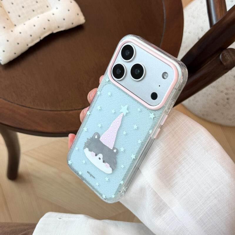 Cute Pastel Clear Star Animal Soft Protective iPhone Case-6