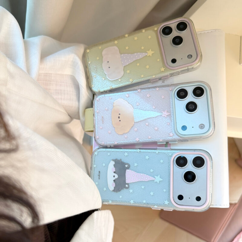 Cute Pastel Clear Star Animal Soft Protective iPhone Case-7