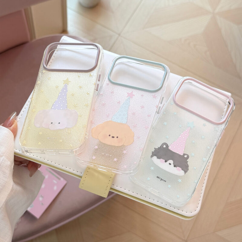 Cute Pastel Clear Star Animal Soft Protective iPhone Case-8
