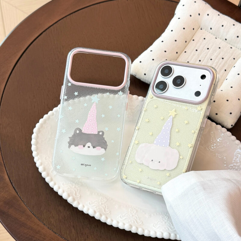 Cute Pastel Clear Star Animal Soft Protective iPhone Case-9