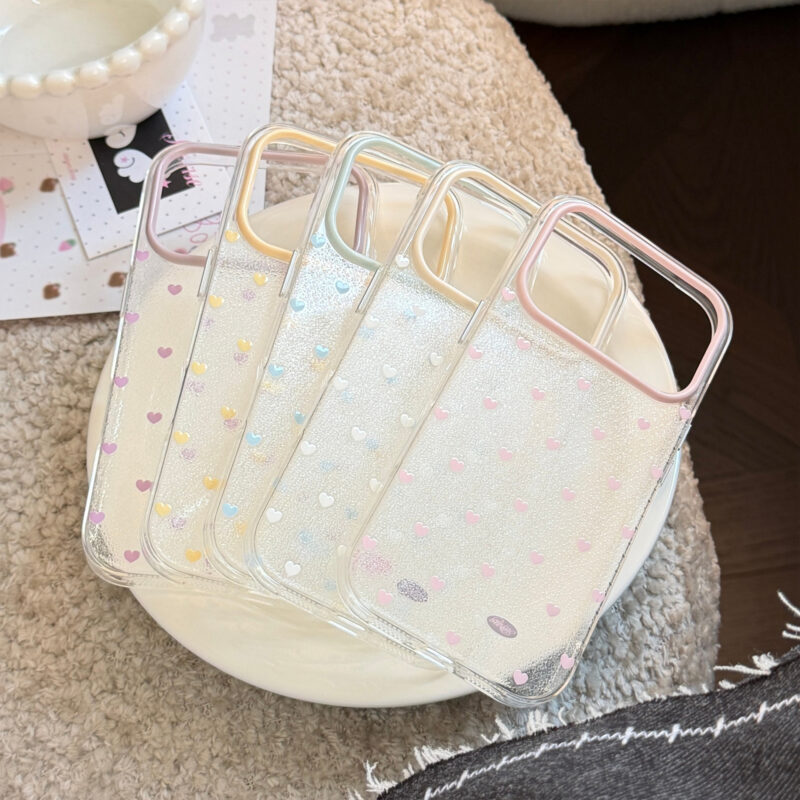 Pastel Tiny Heart Clear Soft Protective iPhone Case-10