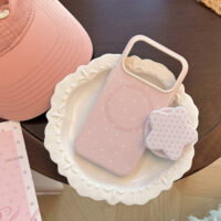 Dreamy Pink Starry Soft Stand iPhone Case - Image 4
