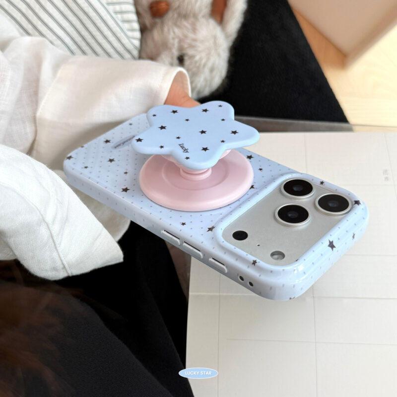 Glossy Starry Korean Soft Stand iPhone Case-1